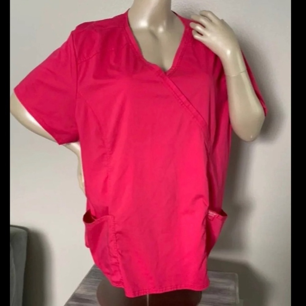 Pink 4x Plus Size Women’s Cherokee Pro Stretch Scrub Top